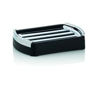 Kela Porte-savon Marta en plastique 12,5 x 9 x 2,5 cm Noir et chrome