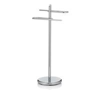 kela Porte-Serviettes Debout 88cm, Porte-Serviettes avec 2 Barres Porte-Serviettes, Ken, métal chromé, Brillant