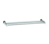 kela Porte-Serviettes Double 59,5cm, Porte-Serviettes de Bain avec 2 Barres Porte-Serviettes, Porte-Serviettes sans percer, Montage Mural, MAKIRA, Laiton chromé Brillant