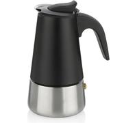 KELA Pot à expresso en acier inoxydable Ferrara noir 17,0 cm 9,0 cm 200,0 ml