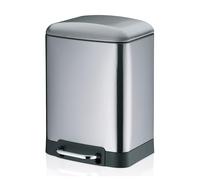 kela Poubelle à pédale 6l, poubelle cosmétique avec couvercle Silent-Close, abaissement automatique DAVINO, poubelle de salle de bain en inox avec seau intérieur, mate