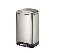 Kela Poubelle à pédale Davino, 12L, 27x23x40cm, Acier inoxydable, 10902, Argent