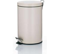 Kela Poubelle à pédale Malta beige aspect métal 12 L