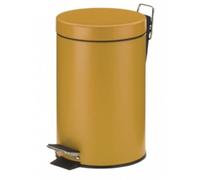 Kela Poubelle Monaco – à pédale en métal, seau intérieur et poignées – 3 l, jaune curry mat