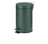 Kela Poubelle MONACO 3 L à pédale en métal, seau intérieur et anse, vert alpin mat