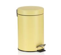 kela Poubelle de salle de bain - Jaune - 3 l - En métal - Avec seau intérieur et anse de transport - Monaco - Jaune soleil mat