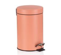 kela Cosmetikeimer rosa 3l, Metall Tretmülleimer Badezimmer, Badmülleimer mit Inneneimer und Tragehenkel, MONACO, pêches roses matt