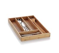 kela Range-couverts en bambou pour tiroirs 30 x 34 x 5 cm, Insert à tiroirs avec 5 compartiments, KALMA, Organiseur de tiroirs cuisine