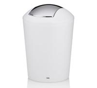 kela Seau à cosmétique blanc 1,7l, mini poubelle de salle de bain avec couvercle basculant, plastique, MARTA, petite poubelle de table blanc mate