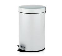 kela Seau à cosmétique blanc 3l, poubelle à pédale en métal pour salle de bain, poubelle de salle de bain avec seau intérieur et anse, MONACO, blanc mat