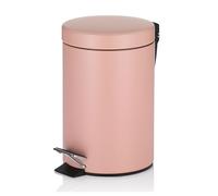 kela Seau à cosmétique rose 3l, poubelle à pédale en métal pour la salle de bain, poubelle de salle de bain avec seau intérieur et anse, MONACO, vieux rose mat