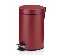 kela Seau à cosmétique rouge 3l, poubelle à pédale en métal pour la salle de bains, poubelle de salle de bains avec seau intérieur et anse, MONACO, rouge framboise mat