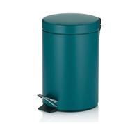 kela Seau à cosmétique turquoise 3l, poubelle à pédale en métal pour la salle de bain, poubelle de salle de bain avec seau intérieur et anse, MONACO, pétrole mat