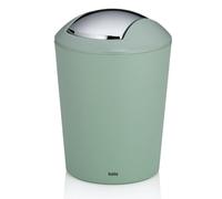 Kela Poubelle de salle de bain Marta 1,7 L mini, couvercle basculant en plastique vert jade mat