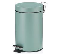 kela Seau à cosmétique vert 3l, poubelle à pédale en métal pour la salle de bain, poubelle de salle de bain avec seau intérieur et anse, MONACO, vert jade mat