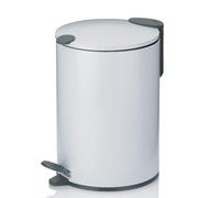 kela Seau à cosmétiques 3l blanc mat, couvercle Silent-Close, poubelle à pédale salle de bains MATS, poubelle de salle de bains avec seau intérieur et anse de transport