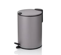 kela Seau à cosmétiques 3l gris clair mat, couvercle Silent-Close, poubelle à pédale salle de bains MATS, poubelle de salle de bains avec seau intérieur et anse de transport