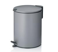 kela Seau à cosmétiques 5l gris clair mat, couvercle Silent-Close, poubelle à pédale salle de bains MATS, poubelle de salle de bains avec seau intérieur et anse de transport