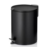 kela Seau à cosmétiques noir mat 5l, couvercle Silent-Close, poubelle à pédale salle de bains MATS, poubelle de salle de bains avec seau intérieur et anse de transport