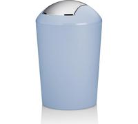 Kela Poubelle de salle de bain Marta – plastique, couvercle basculant, bleu givré mat 5 l