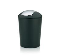 Kela Seau à couvercle basculant Marta plastique noir 29cmh 19,5cmØ 5l, 22300