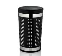 kela Seau à linge assis avec couvercle, panier à linge noir avec bonne circulation de l'air, collecteur de linge 30,5 x 60,5 cm, SEVILLA, métal revêtu