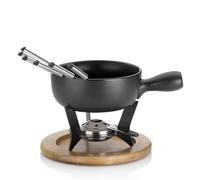 kela Service à Fondue au Fromage 10 pièces, Fondue en céramique pour 6 Personnes Country, Service à Fondue au Fromage avec Support pour la pâte à brûler, fourchettes, Support pour Les fourchettes