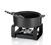 kela Service à fondue au fromage 9 pièces, Fondue en céramique pour 6 personnes ROMAN, Service à fondue au fromage avec support pour la pâte à brûler, fourchettes, support pour les fourchettes