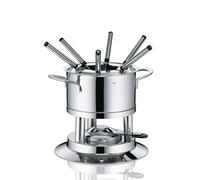 kela Set à Fondue à la Viande 10 pièces, Fondue en Acier Inoxydable pour 6 Personnes Cailin, Set à Fondue avec Support de pâte à brûler, fourchettes, Support de fourchettes