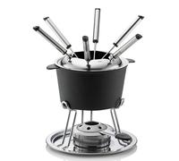 kela Set à Fondue à la Viande 11pcs, Fondue en Fonte pour 6 Personnes COMORE, Set à Fondue avec Support de pâte à brûler, fourchettes, Support de fourchettes