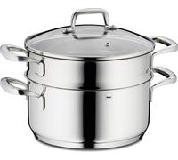 kela Casserole à vapeur 20 cm FLAVORIA, Braisière universelle à induction 2,4 L avec insert, Couvercle en verre avec soupape d'échappement de la vapeur, graduation intérieure, sans revêtement