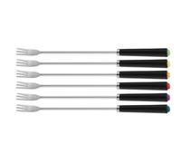 kela Set de fourchettes à fondue 6 pièces MORENA, brochettes à fondue au fromage 25 cm, fourchettes en acier inoxydable avec repères de couleur, fourchette à fondue à la viande