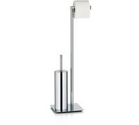 Kela Garniture WC 71 cm - Support papier toilette et porte-brosse fermé, métal brillant