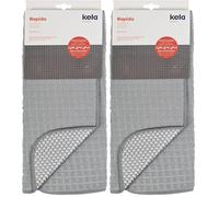 kela Vaisselle Tapis d'égouttage 50 x 38 cm RAPIDA, Égouttoir à vaisselle pour l'évier, tapis de rinçage gris (Lot de 2)