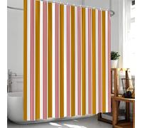 KELAIMI Rideau de Douche 120X200 à Rayures Verticales Colorées - Rideau de Salle de Bain Moderne à Rayures Audacieuses avec Crochets - Imperméable - Style Contemporain - 14