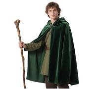 keland Cape Hobbit Costume Le Seigneur des Anneaux avec broche LOTR (vert, taille XL)