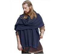 keland Châle Médiéval Capelet Cache EpauleLongue Écharpe avec Broche pour Femmes Hommes (Bleu marine)