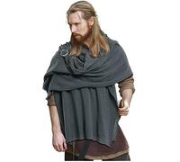 keland Châle Médiéval Capelet Cache EpauleLongue Écharpe avec Broche pour Femmes Hommes (Gris)