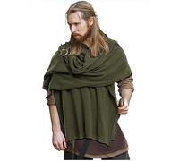 keland Châle Médiéval Capelet Cache EpauleLongue Écharpe avec Broche pour Femmes Hommes (Vert armée)