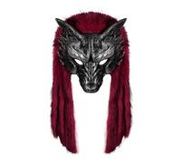 Kelandoom Bal Masqué Masque Complet Carnaval Venise Homme Mascarade Venitien Noir Et Doré Maskerade Cosplay Pour Fête Déguisée Soirée Élégante Ou Halloween (Vin,Taille unique)