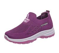 Kelandoom Baskets Femme Chaussure Chaussures De Marche Slip on pour Sneakers Ete À Plateforme Pieds Larges Confort Basket sans Lacet Fitness Gym Outdoor Randonnée 2026 (Violet,39)