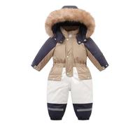 Kelandoom Bébé Hiver Combinaison De Neige Barboteuse Coton Infantile Ski Fille Veste Bebe Toison Manteau Coupe-Vent Vêtements D'Extérieur Polaire Epais Garçon Tenue (Kaki,18-24 Mois)