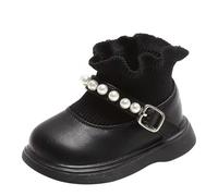 Kelandoom Bottes De Neige Enfants Tendance Bottines À Lacets Garçons Filles Doublure Chaude Hiver Bottine Fourré Fille Chaussures Boots Fermeture Éclair Latérale Coupe-Vent (Le noir,28.5)