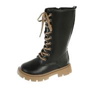 Kelandoom Bottes D'Hiver Élégantes Pour Fille Bottines À Lacets Filles De Neige Antidérapant Sole Souple Moon Boots Fourrée Chaussures Et Garçon Idéales L'Automne L'Hiver (BK1,30)