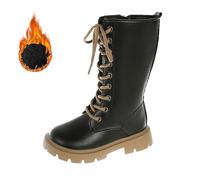 Kelandoom Bottes D'Hiver Élégantes Pour Fille Bottines À Lacets Filles De Neige Antidérapant Sole Souple Moon Boots Fourrée Chaussures Et Garçon Idéales L'Automne L'Hiver (BK2,24)