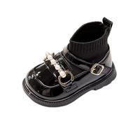 Kelandoom Bottes Longues Pour Enfants Fille Bottine Avec Zip Latéral Botte Tendance Moon Boots Fourrée Chaussures D'Hiver Garcon Antidérapantes Et Confortables Filles Garçons (Le noir,20)