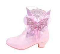 Kelandoom Bottine Fille Courte Confortable Bottines Confortables Chaudes Enfants Bottes De Neige Faux Cuir Garçon Chaussures Barefoot Botte Cowboy Randonnée Outdoor D'Escalade (Rouge,32)