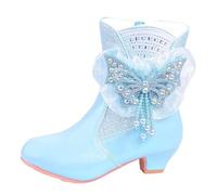 Kelandoom Bottine Fille Courte Confortable Bottines Confortables Chaudes Enfants Bottes De Neige Faux Cuir Garçon Chaussures Barefoot Botte Cowboy Randonnée Outdoor D'Escalade (Bleu,33)