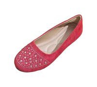 Kelandoom Chaussure Orthopédique Femme Compensées Sandales avec Support De Chaussures Plates pour Femmes Basket Marche À Plateforme À Sabot Jardin Faciles Mettre Et Enlever (Rouge,38.5)