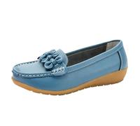 Kelandoom Chaussure Orthopédique Femme Sandale De Marche Compensee Ete Confortable Basquette sans Lacets Printemps Sneakers Pieds Larges Sabot Jardin Respirantes Plateforme pour (Bleu Clair,37.5)